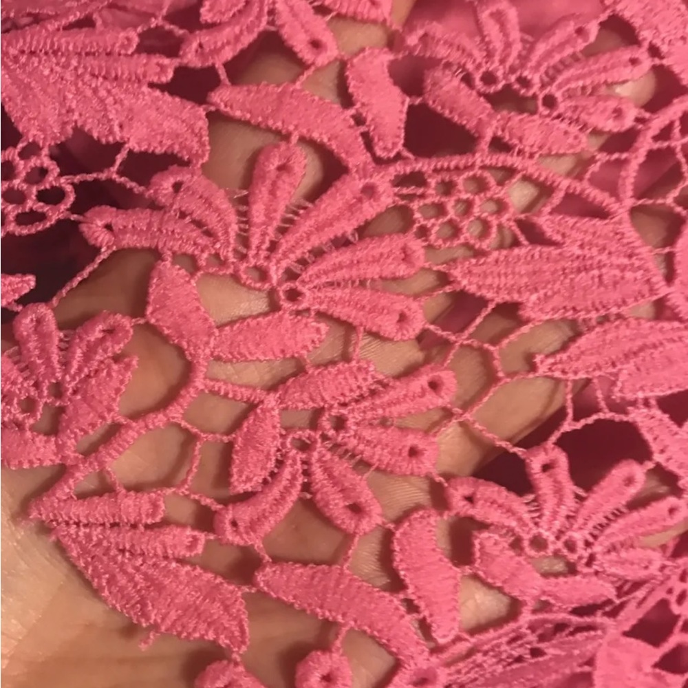 Lulus small crochet dress baby doll hot pink - Picture 2 of 4